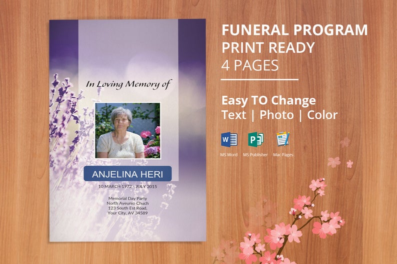 Funeral Program Template For Mac Pages